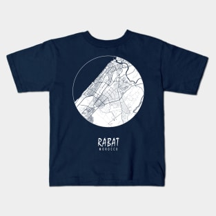 Rabat, Morocco City Map - Full Moon Kids T-Shirt